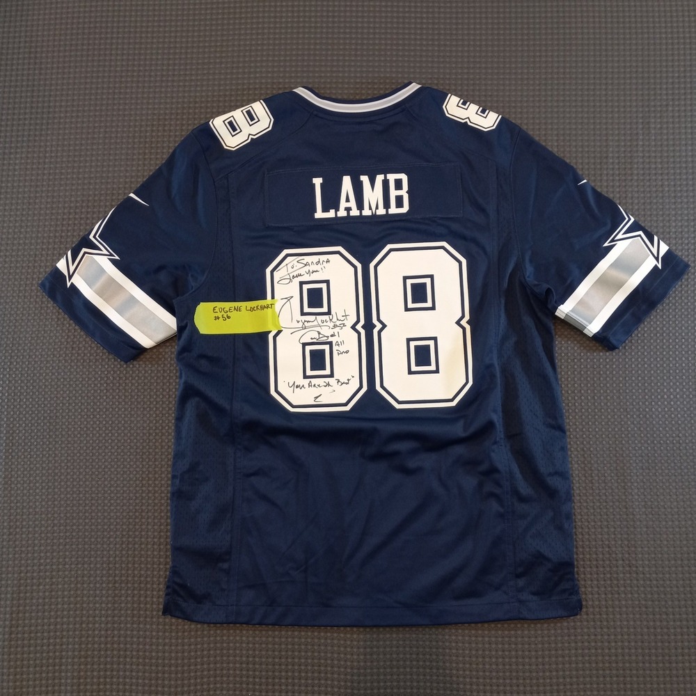 Eugene Lockhart Signed Dallas Cowboys Nike ON CeeDee Lamb 88 Jersey Mens Large